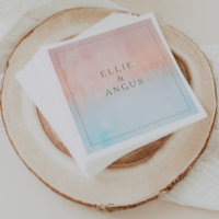 Zomer Zonsondergang Waterverf Bruiloft Servetten