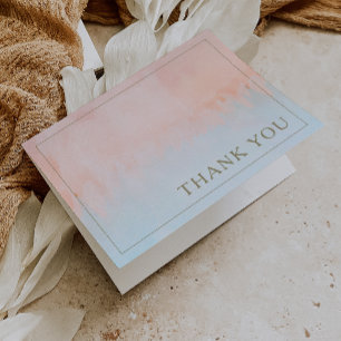 Zomer zonsondergang Waterverf Dank u kaart