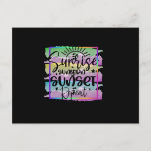 Zomer Zonsopgang Zonnebrand Zonsondergang Herhaal Briefkaart