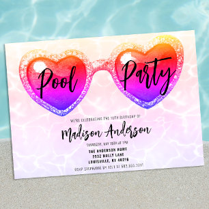 Zomer Zwembad Feest Zoete 16 Zonnebril Verjaardag Kaart