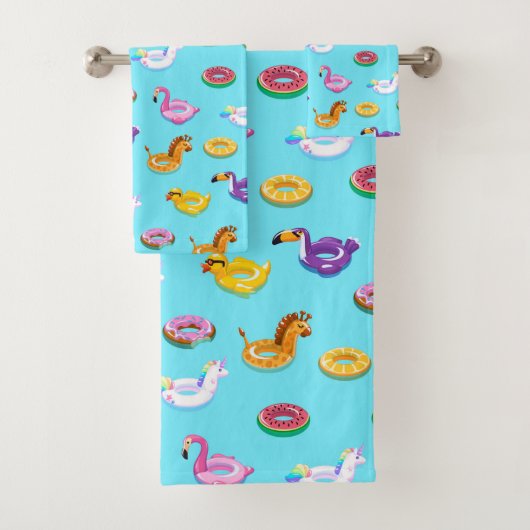 Zomer Zwembad Float Pattern Bad Handdoek (Insitu)