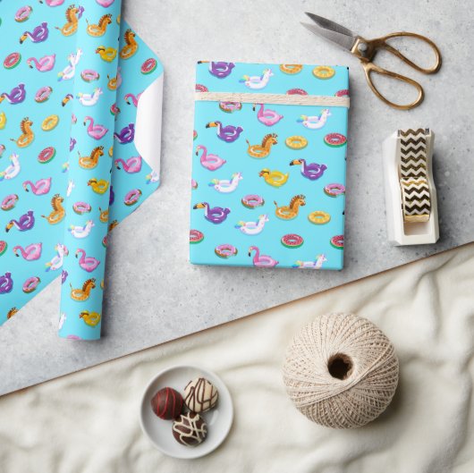 Zomer Zwembad Float Pattern Cadeaupapier (Crafts)