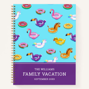 Zomer Zwembad Float Pattern Familie vakantie Notitieboek