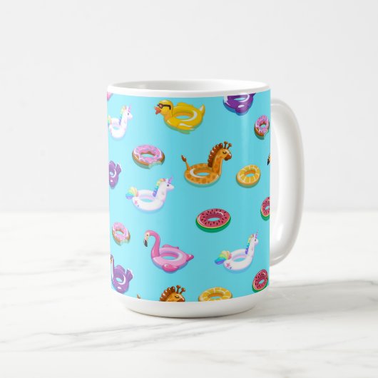 Zomer Zwembad Float Pattern Koffiemok (Voorkant rechts)