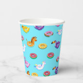 Zomer Zwembad Float Pattern Papieren Bekers (Achterkant)