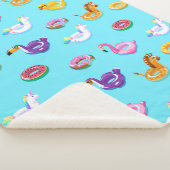 Zomer Zwembad Float Pattern Sherpa Deken (3/4)