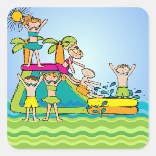 Zomer Zwembad Party Stickers