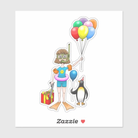 Zomer Zwembad Party Verjaardag Sticker (Vel)