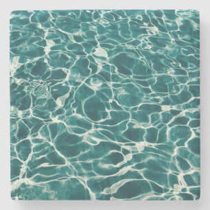 Zomer zwembad water aqua reflecties stenen onderzetter