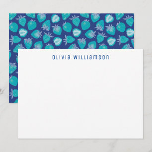 Zomeraardbeivruchtenpatroon Notitiekaartje