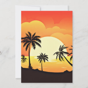 Zomerachtergrond met palmbomen-32134 kaart