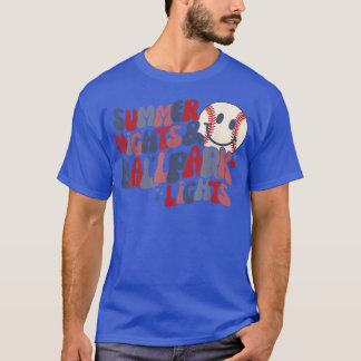 Zomeravonden en stadionlampenSchattig honkbal  T-shirt