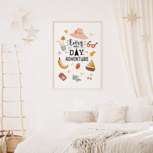 Zomeravontuur Quote Kleurrijke Kinder kinderkamer Poster