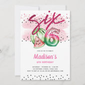 Zomerballon Brieven Melon 6e Verjaardag Kaart (Voorkant)