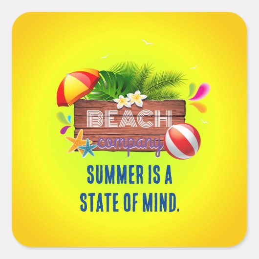Zomerbedrijf Vierkante Sticker (Voorkant)