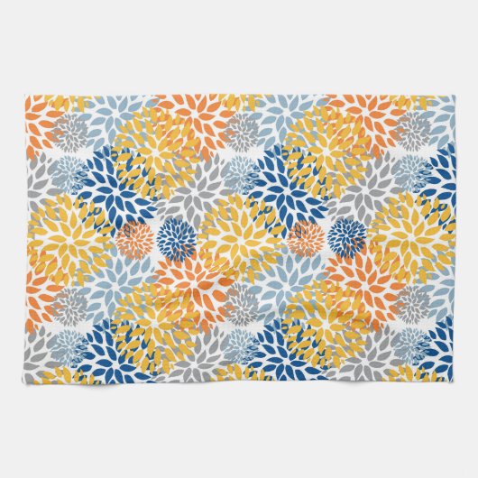 Zomerbloemen Abstracte felle kleuren Theedoek (Horizontaal)