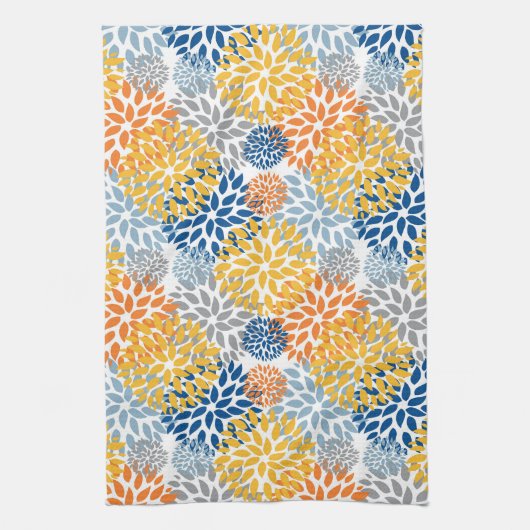 Zomerbloemen Abstracte felle kleuren Theedoek (Verticaal)