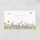  zomerbloemen bruiloft plaatskaartje (Achterkant)