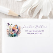 Zomerbloemen en vlinders etiket (Insitu)