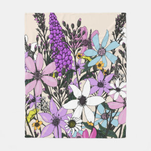 Zomerbloemen Fleece Deken
