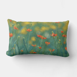 zomerbloemen (Floral Field) (Rode bloemen) Kussen