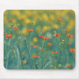 zomerbloemen (Floral Field) (Rode bloemen) Muismat