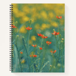 zomerbloemen (Floral Field) (Rode bloemen) Notitieboek