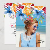 Zomerbloemen Foto Uitnodiging (Voorkant / Achterkant)