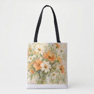 Zomerbloemen kleuren draagtas