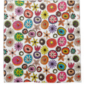 zomerbloemen multiwit douchegordijn (Voorkant)