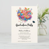 Zomerbloemenboeket grillig Boho Afstuderen Kaart (Staand voorkant)