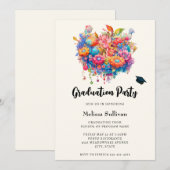 Zomerbloemenboeket grillig Boho Afstuderen Kaart (Voorkant / Achterkant)