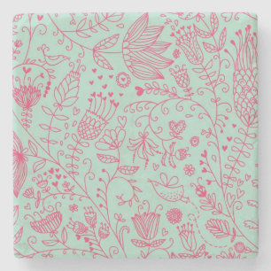 Zomerbloempatroon Stenen Onderzetter