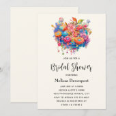 Zomerboeket Whimsical Boho Bruid Kaart (Voorkant / Achterkant)