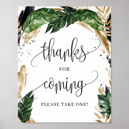 Zomerboho tropische bedankt voor aankomend bord poster (Voorkant)
