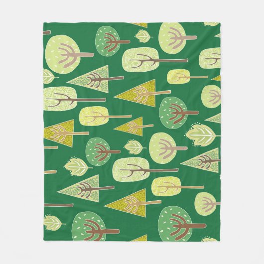 Zomerbos: Natuur geïnspireerd ontwerp Fleece Deken (Voorkant)