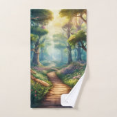  zomerbospad met naam bad handdoek (Handdoek)