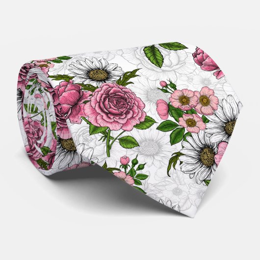 zomerbouquets stropdas (Opgerold)