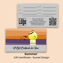 Zomerbranding · Script · Sunset Cadeaubon