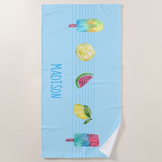 Zomerbries: Waterverf trakteert op strandlaken (Voorkant)