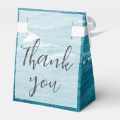 Zomerbruiloft door de blauw golvende zee ombre oce bedankdoosjes (Achterkant)