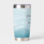Zomerbruiloft door de blauw golvende zee ombre oce geïsoleerde drinkbeker (Voorkant)