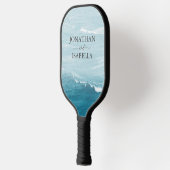 Zomerbruiloft door de blauw golvende zee ombre oce pickleball paddle (Links)