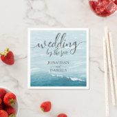 Zomerbruiloft door de blauw golvende zee ombre oce servet (Insitu)