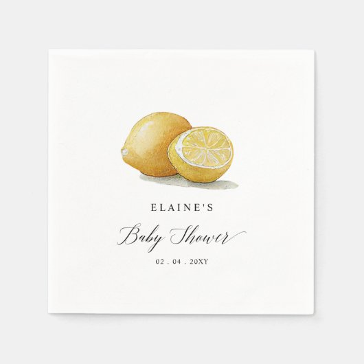 Zomercitroen Limoen Citrus Baby shower Servet (Voorkant)