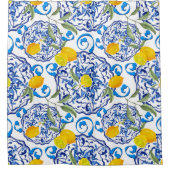 Zomercitrusvruchten, boho, bohaan, bloemMiddelland Douchegordijn (Voorkant)