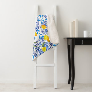 Zomercitrusvruchten, boho, bohaan, bloemMiddelland Sherpa Deken