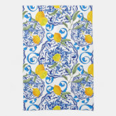 Zomercitrusvruchten, boho, bohaan, bloemMiddelland Theedoek (Verticaal)