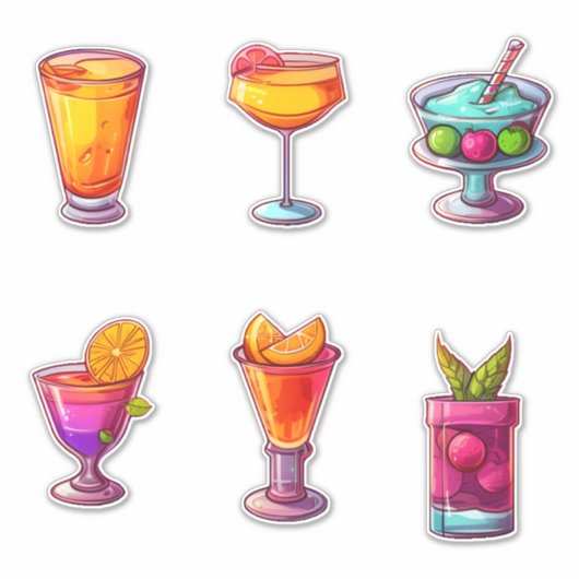 Zomercocktails - Set 1 - Sticker (Voorkant)
