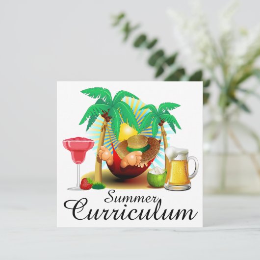 Zomercurriculum / Vakantie / Pensioenfeest Kaart (Staand voorkant)